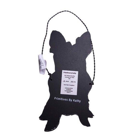 Yorkie Dog Christmas Ornament With Bow Wreath Design By Primitives By Kathy - Picture 3 of 3